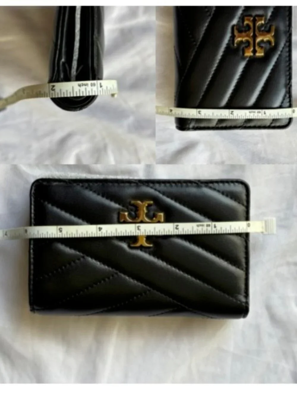 Tory Burch Kira Chevron Medium Slim Wallet Black